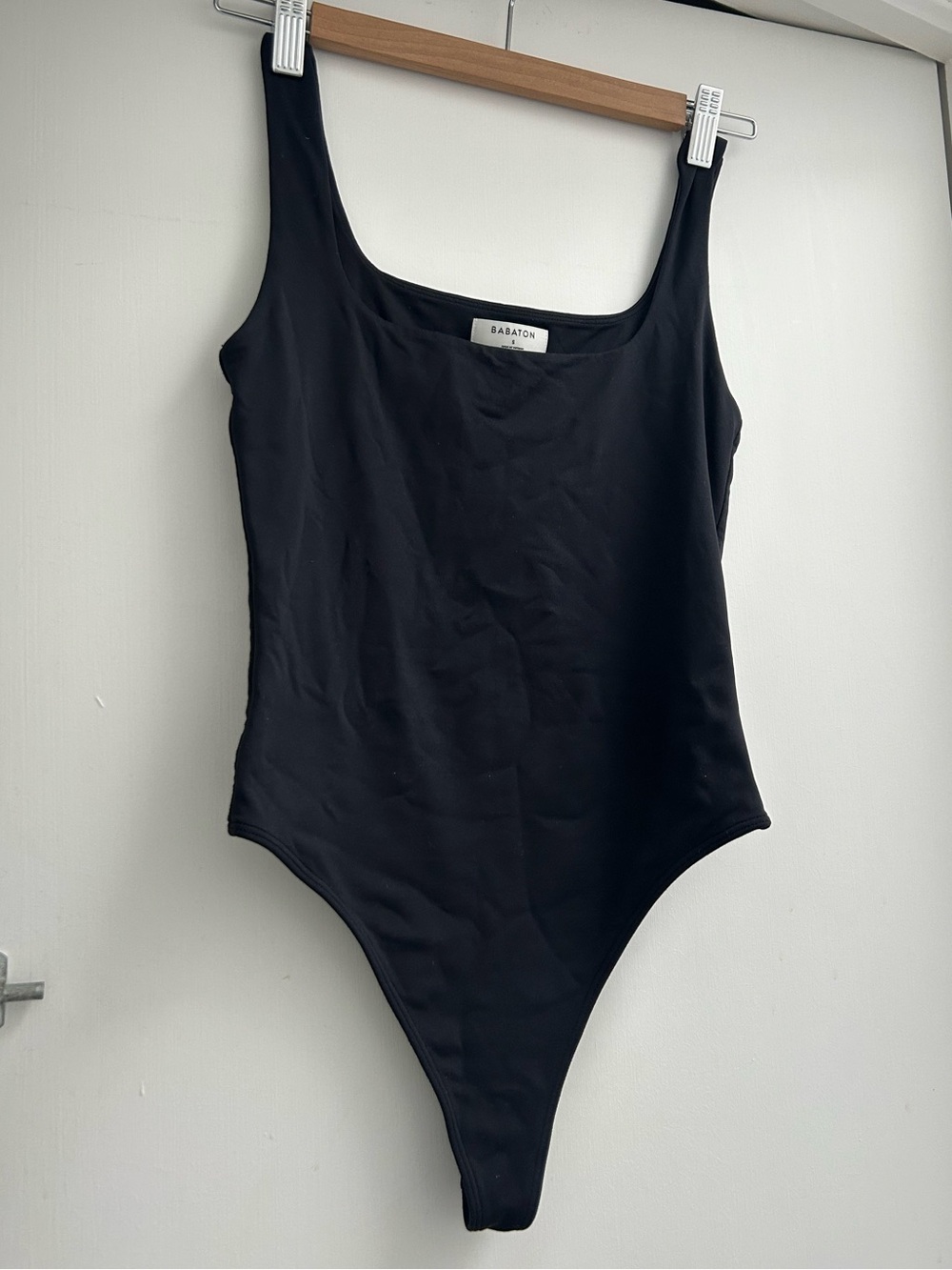 Babaton Black Scoop-Back One-Piece Bodysuit